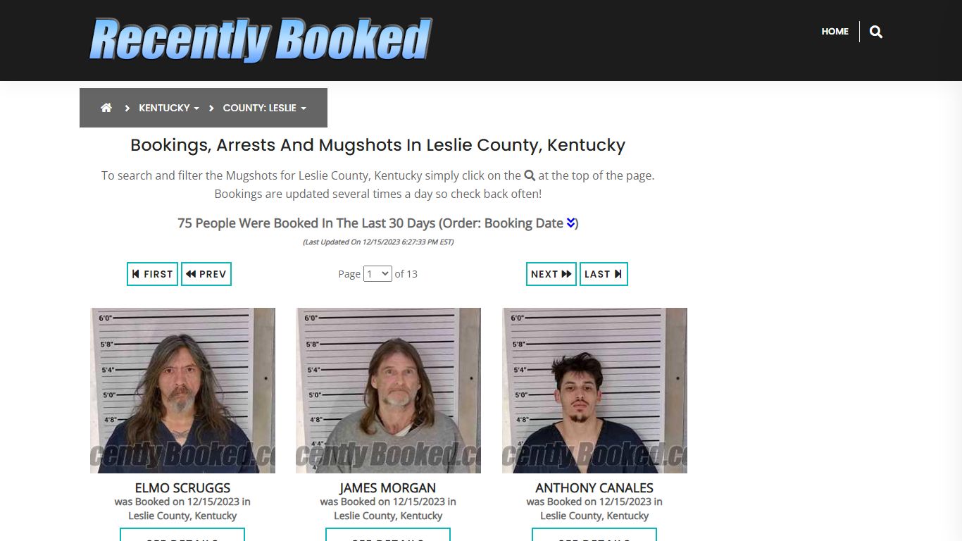 Recent bookings, Arrests, Mugshots in Leslie County, Kentucky