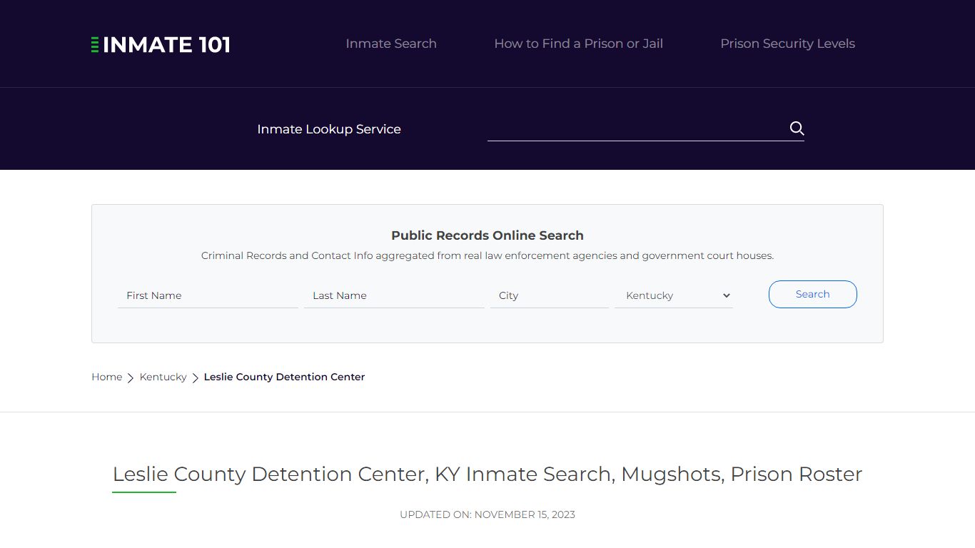 Leslie County Detention Center, KY Inmate Search, Mugshots, Prison ...
